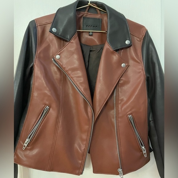 Blank NYC Two Tone Leather Moto Jacket Size XS - Picture 4 of 6